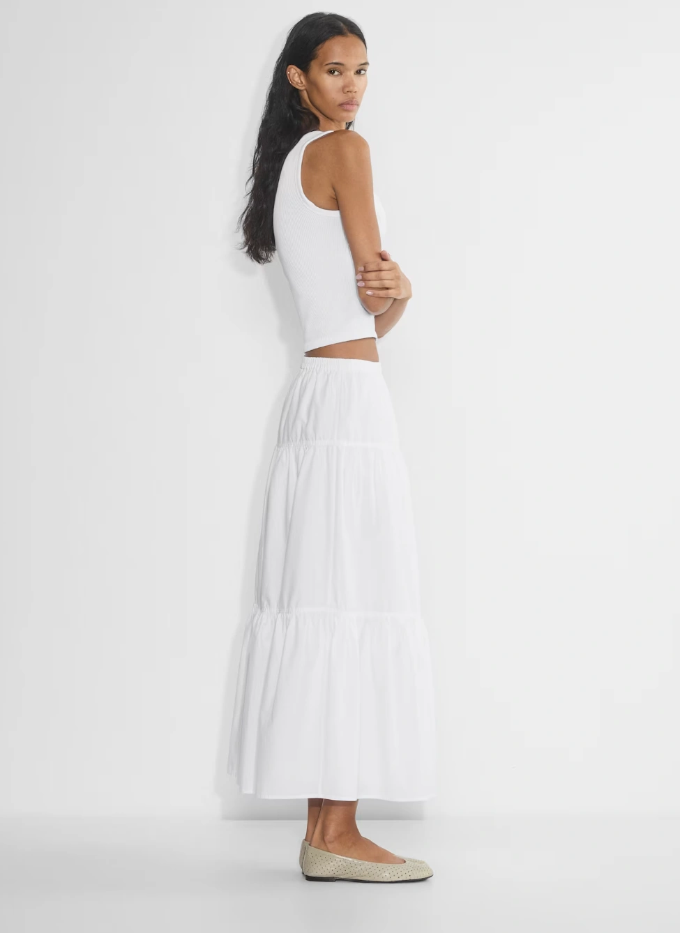 Flowy White Maxi Skirts